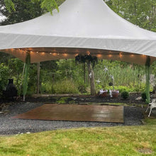 Load image into Gallery viewer, 12x12 Dark Maple Dance Floor & 20x20 Tent Rental Bundle