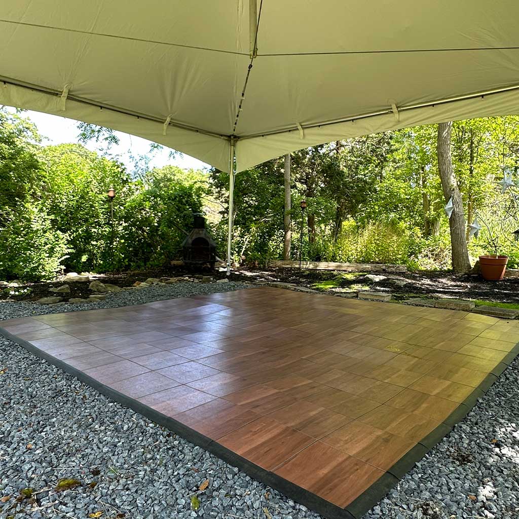 dance tent Dark Maple Dance Floor Rental Massachusetts 12x12 (Tent Not Included) – BZ Tent Rentals