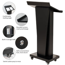 Load image into Gallery viewer, High End Podium Rental / Lectern Rental with Microphone Stand