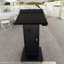 Load image into Gallery viewer, High End Podium Rental / Lectern Rental with Microphone Stand