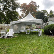 Load image into Gallery viewer,  40 person Party Package Rental Massachusetts 20x20 High Peak Tent  nice chairs
