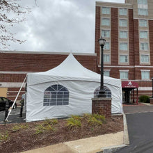 Load image into Gallery viewer, 20x20 High Peak Tent Rental in Marriott Quincy Massachusetts with sidewalls