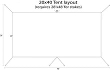 Load image into Gallery viewer, 20X40 High Peak Tent Rental Massachusetts Layout