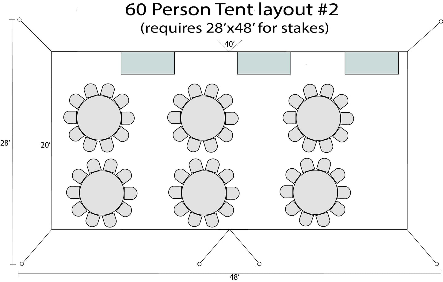 60 Person Tent Party Package Layout #2
