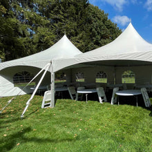 Load image into Gallery viewer, 80 Person Party Package Rental Massachusetts 20x40 High Peak Tent with sidewalls