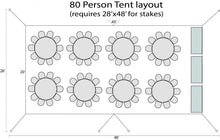 Load image into Gallery viewer, 80 Person Tent Party Package Layout Massachusetts
