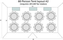 Load image into Gallery viewer, 80 Person Tent Party Package Layout #2 Massachusetts