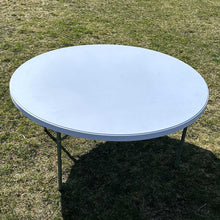 Load image into Gallery viewer, 5FT Round Plastic Table Rental Massachusetts Top View