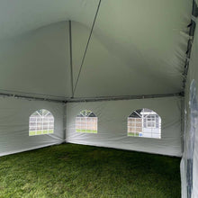 Load image into Gallery viewer, Inside a 20x20 High Peak Tent in Massachusetts