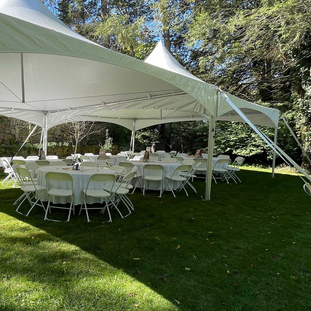 60 person package with round tables and table cloths 
