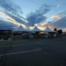 Load image into Gallery viewer, 20x60 High Peak Tent Rental in Massachusetts With Water Barrels custom options
