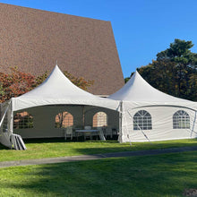 Load image into Gallery viewer,  60 Person Package Rental  Massachusetts High Peak Frame Tent Package in grass 
