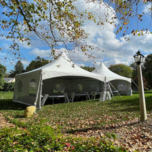 Load image into Gallery viewer, 80 Person Party Package Rental Hingham Massachusetts 20x40 High Peak Tent with sidewalls
