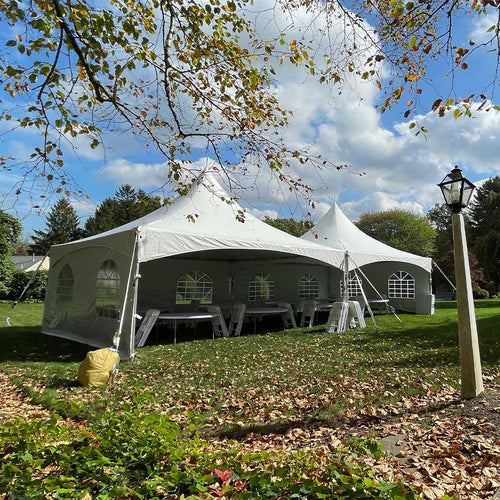 80 Person Party Package Rental Hingham Massachusetts 20x40 High Peak Tent with sidewalls