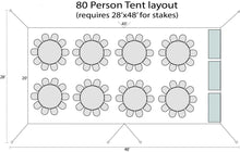 Load image into Gallery viewer, 80 Person Tent Party Package Layout Massachusetts
