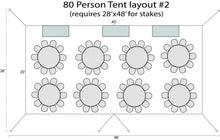 Load image into Gallery viewer, 80 Person Tent Party Package Layout #2  Massachusetts
