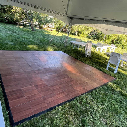 Dance Floor Rental Massachusetts  With 20x40 40 Person High Peak Tent Package  inside view 