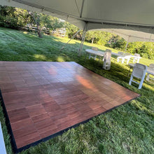 Load image into Gallery viewer, Dance Floor Rental Massachusetts  With 20x40 40 Person High Peak Tent Package  inside view 
