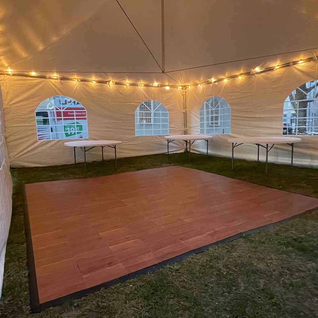 Dark Maple Dance Floor Rental Massachusetts 12x12 (Tent Not Included) – BZ Tent Rentals