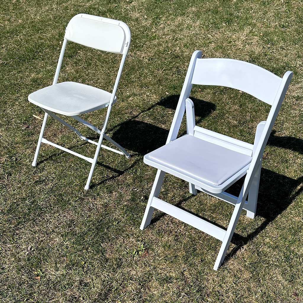 Resin Chair Rental Massachusetts comopared to Folding Chair