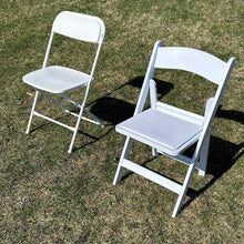 Load image into Gallery viewer, Resin Chair Rental Massachusetts comopared to Folding Chair
