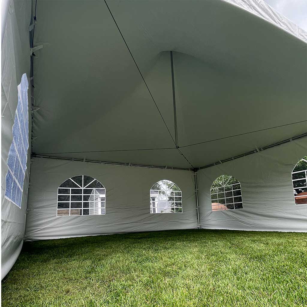 under a 20x20 High Peak Frame Tent in Massachusetts