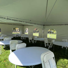 Load image into Gallery viewer, 80 Person Party Package Rental Massachusetts 20x40 High Peak Tent without sidewalls  inside view 
